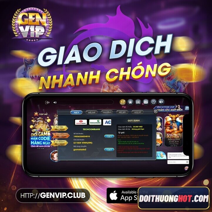 GenVip là tên thương hiệu mới của nhà cái BigVip. Liệu sự thay đổi này có giúp game bài GenVip phát triển? Cùng Đổi Thưởng Hot đánh giá chi tiết nhà cái này!