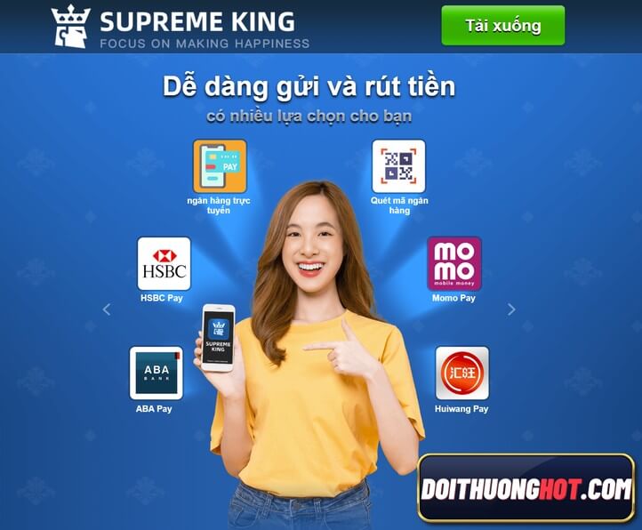 Supreme King Games là cổng game bài đang cực kì Hot trong thời gian gần đây. Cùng Đổi Thưởng Hot đánh giá xem Supreme King có gì hay nhé!