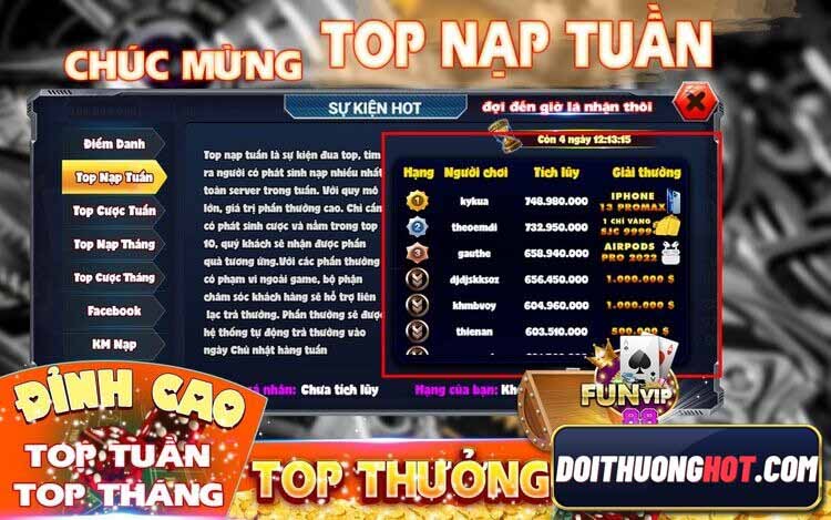 Funvip88 là cổng game bài giải trí ăn tiền khá hay hiện nay. Cùng Đổi Thưởng Hot tìm hiểu xem funvip88 đổi thưởng có gì? funvip88 đá gà có hay như đồn thổi?