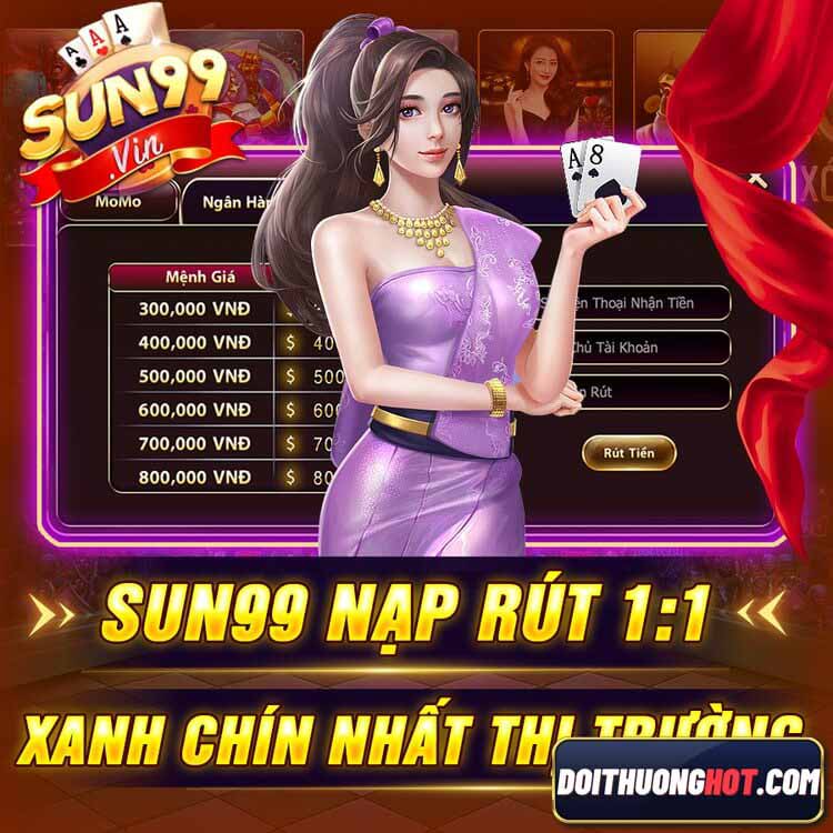 Sun99 club là cổng game bài rất Hot hiện nay. Cùng Đổi Thưởng Hot đánh giá chi tiết nhà cái Sun 99 club. Và vì sao Sun99 tài xỉu rất nhiều người chơi?