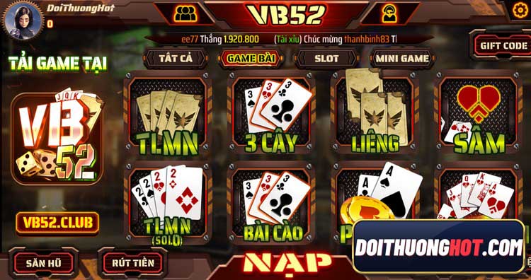 VB52 Vip là cổng game bài mang nhiều nét tương đồng với B52 club huyền thoại. Liệu đây có cùng là 1 nhà phát hành? Cùng kênh Đổi Thưởng Hot làm rõ!