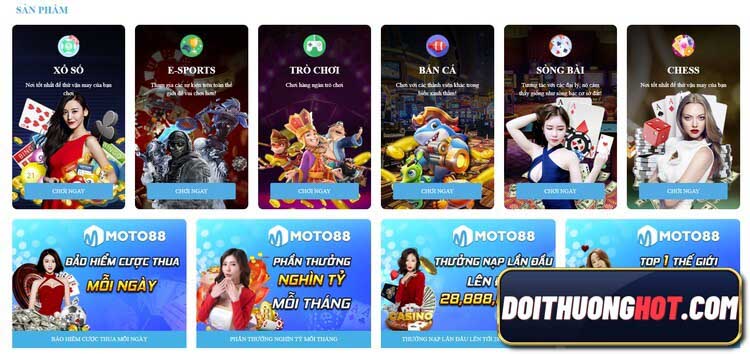 Moto88 sòng bài trực tuyến là nhà cái bóng đá khá uy tín hiện nay. Cùng Đổi Thưởng Hot đánh giá game Moto880 - Moto888 xem có gì? Link tải mới nhất ở đâu?