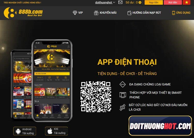 888B online là nhà cái nổi tiếng là uy tín hiện nay. Cùng Đổi Thưởng Hot đánh giá chi tiết nhacai 888b - 888bet và tìm link vào 888b - b888bet mới nhất 