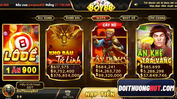 Boy88 tài xỉu là cổng game bài mới ra mắt với nhiều tính năng thú vị. Cùng kênh Đổi Thưởng Hot đánh giá chi tiết Boy88 live và tìm link tải Boy88 apk mới nhất!