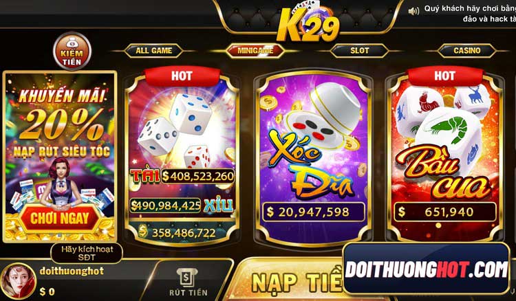 Huyền thoại K29 club đã trở lại phục vụ anh em chơi game bài. Vậy K29 là gì? Link tải K29 club apk ở đâu? Hãy cùng kênh Đổi Thưởng Hot phân tích làm rõ!