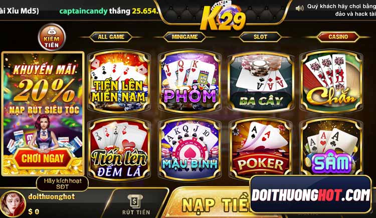 Huyền thoại K29 club đã trở lại phục vụ anh em chơi game bài. Vậy K29 là gì? Link tải K29 club apk ở đâu? Hãy cùng kênh Đổi Thưởng Hot phân tích làm rõ!