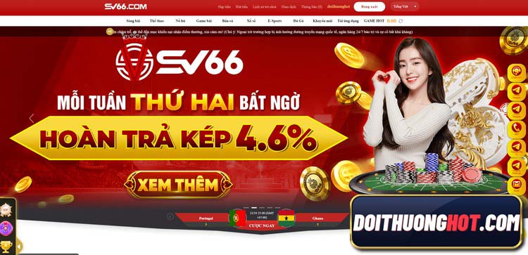 SV66 là nhà cái casino với nét đặc trưng khá rõ. Với nhiều cổng game bài cá cược được tích hợp, SV66 Club tự tin mang đến sân chơi mới lạ cho anh em. 