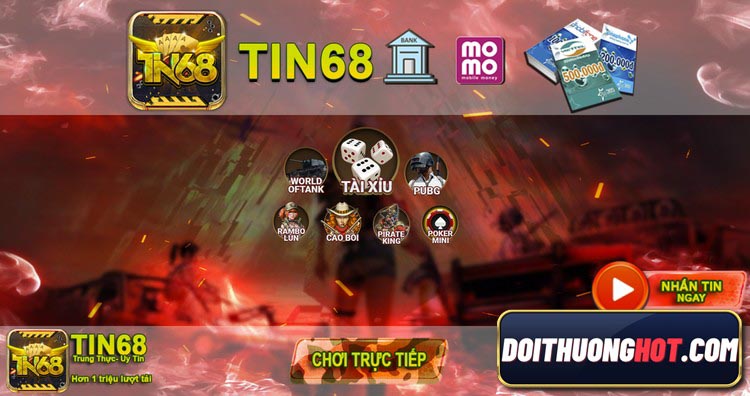 Tin68 là cổng game bài mang hơi hướng nhà binh với đồ họa rất bắt mắt. Cùng kênh Đổi Thưởng Hot đánh giá chi tiết và tìm link tải Tin68 không bị chặn hiện nay.