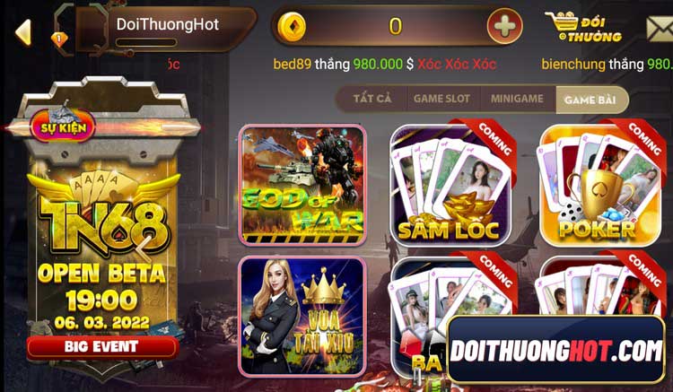 Tin68 là cổng game bài mang hơi hướng nhà binh với đồ họa rất bắt mắt. Cùng kênh Đổi Thưởng Hot đánh giá chi tiết và tìm link tải Tin68 không bị chặn hiện nay.