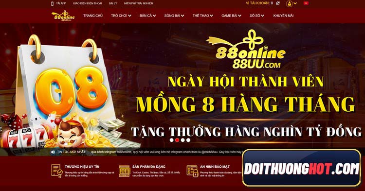 88 Online Casino là nhà cái bóng đá rất thịnh hành hiện nay. Vậy game 88 online có gì? Link tải 88online mới nhất ở đâu? Hãy tìm hiểu cùng kênh Đổi Thưởng Hot!