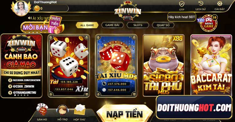 ZinWin Club là sân chơi giải trí đánh bạc mới nổi gần đây. Liệu game có chơi mượt mà? Hay nạp rút có gì bất tiện? Hãy cùng Đổi Thưởng Hot khám phá!