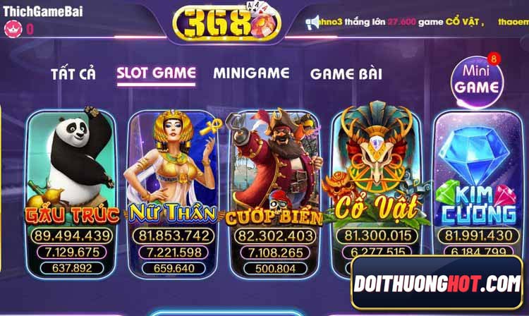 368Vin là cổng game bài được đầu tư khá bài bản. Cùng kênh Đổi Thưởng Hot đánh giá chi tiết nhà cái này, và tìm link tải 368Vin mới nhất.