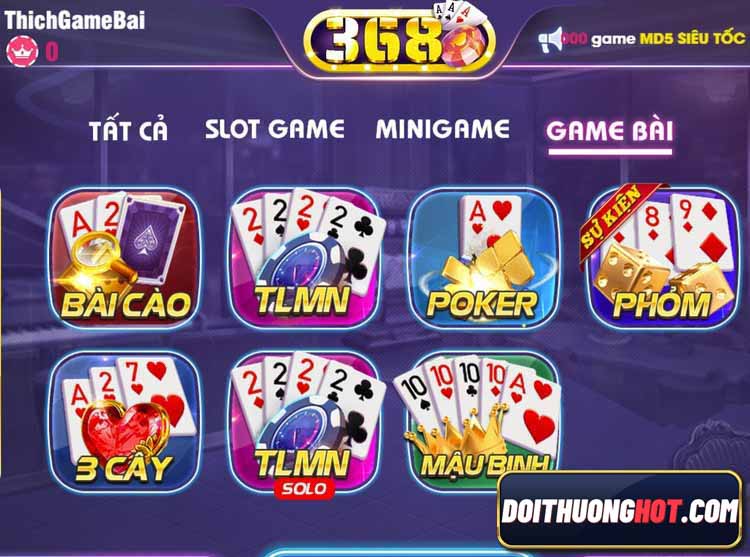 368Vin là cổng game bài được đầu tư khá bài bản. Cùng kênh Đổi Thưởng Hot đánh giá chi tiết nhà cái này, và tìm link tải 368Vin mới nhất.