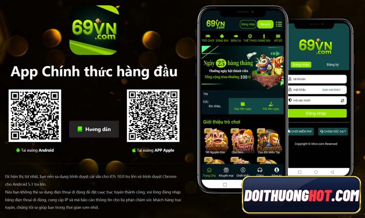 Bet 69vn là nhà cái tổng hợp với rất nhiều game casino và cá độ thể thao. Mời anh em đọc bài đánh giá chi tiết và tìm link tải 69vn mới nhất của chúng tôi!