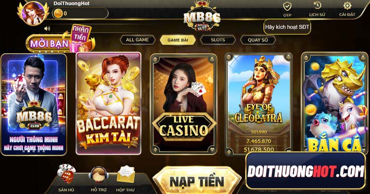 MB86 Club là cổng game bài đổi thưởng với chất lượng đồ họa cực kì cao. Cùng kênh Đổi Thưởng Hot khám phá sân chơi giải trí bom tấn trong 2023 này!