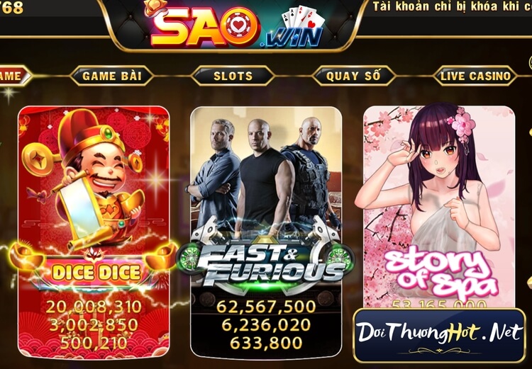 Nhà cái Sao Win - Trải nghiệm đỉnh cao với game bài đổi thưởng và nổ hũ đa dạng. Hấp dẫn, uy tín và an toàn. Khám phá ngay cùng kênh Đổi Thưởng Hot!