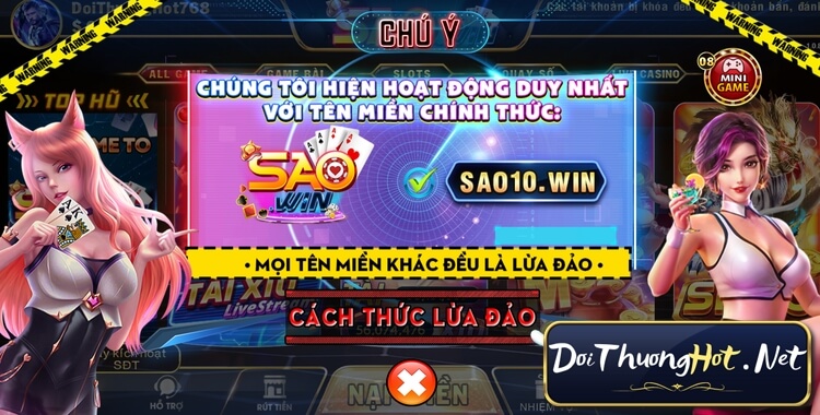 Nhà cái Sao Win - Trải nghiệm đỉnh cao với game bài đổi thưởng và nổ hũ đa dạng. Hấp dẫn, uy tín và an toàn. Khám phá ngay cùng kênh Đổi Thưởng Hot!