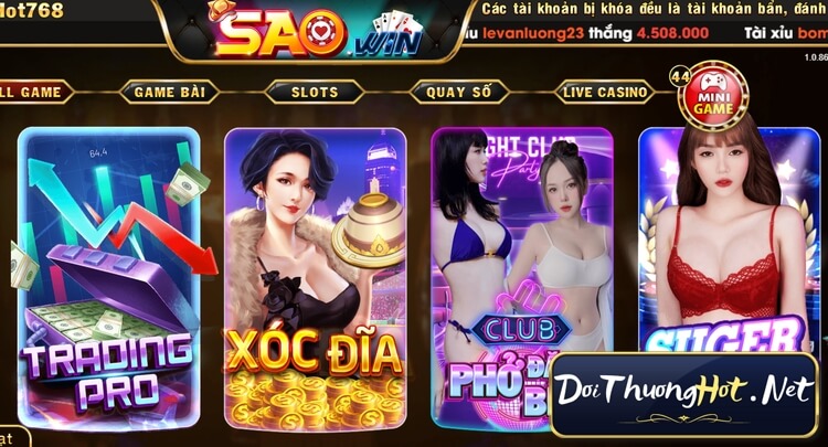 Nhà cái Sao Win - Trải nghiệm đỉnh cao với game bài đổi thưởng và nổ hũ đa dạng. Hấp dẫn, uy tín và an toàn. Khám phá ngay cùng kênh Đổi Thưởng Hot!