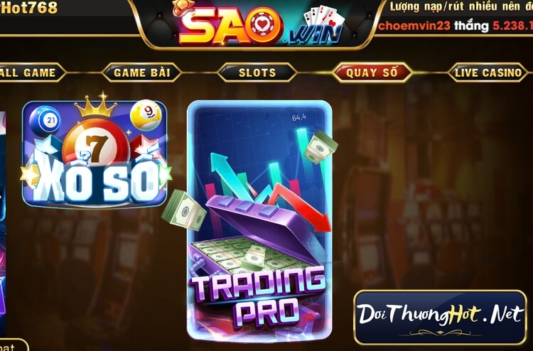 Nhà cái Sao Win - Trải nghiệm đỉnh cao với game bài đổi thưởng và nổ hũ đa dạng. Hấp dẫn, uy tín và an toàn. Khám phá ngay cùng kênh Đổi Thưởng Hot!